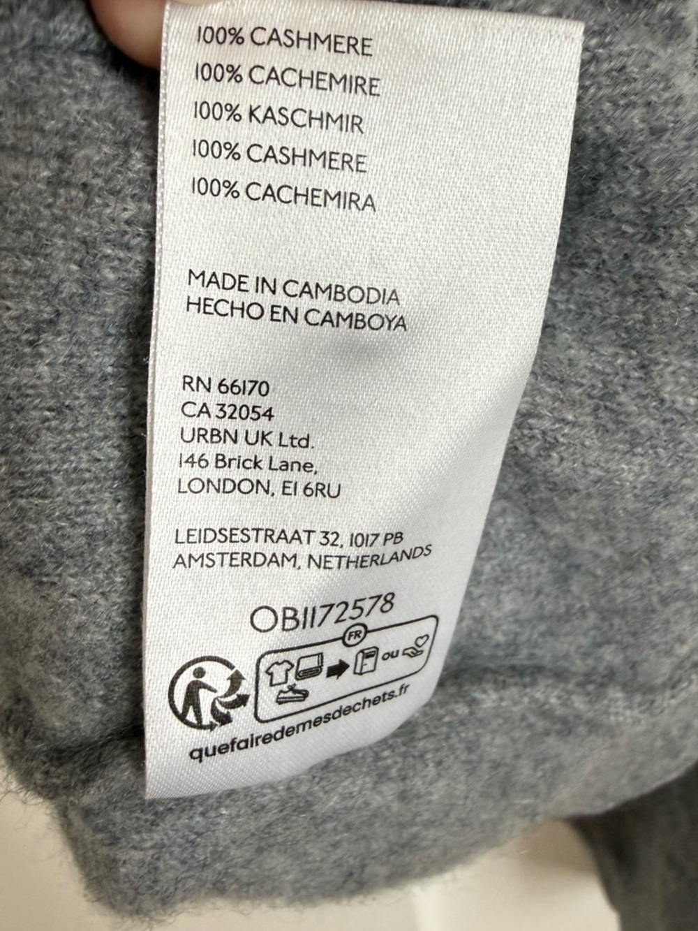 Anthropologie Pilcro Gray Alani Cashmere Sweater Plush Boxy Luxury Roll Neck - Picture 9 of 9